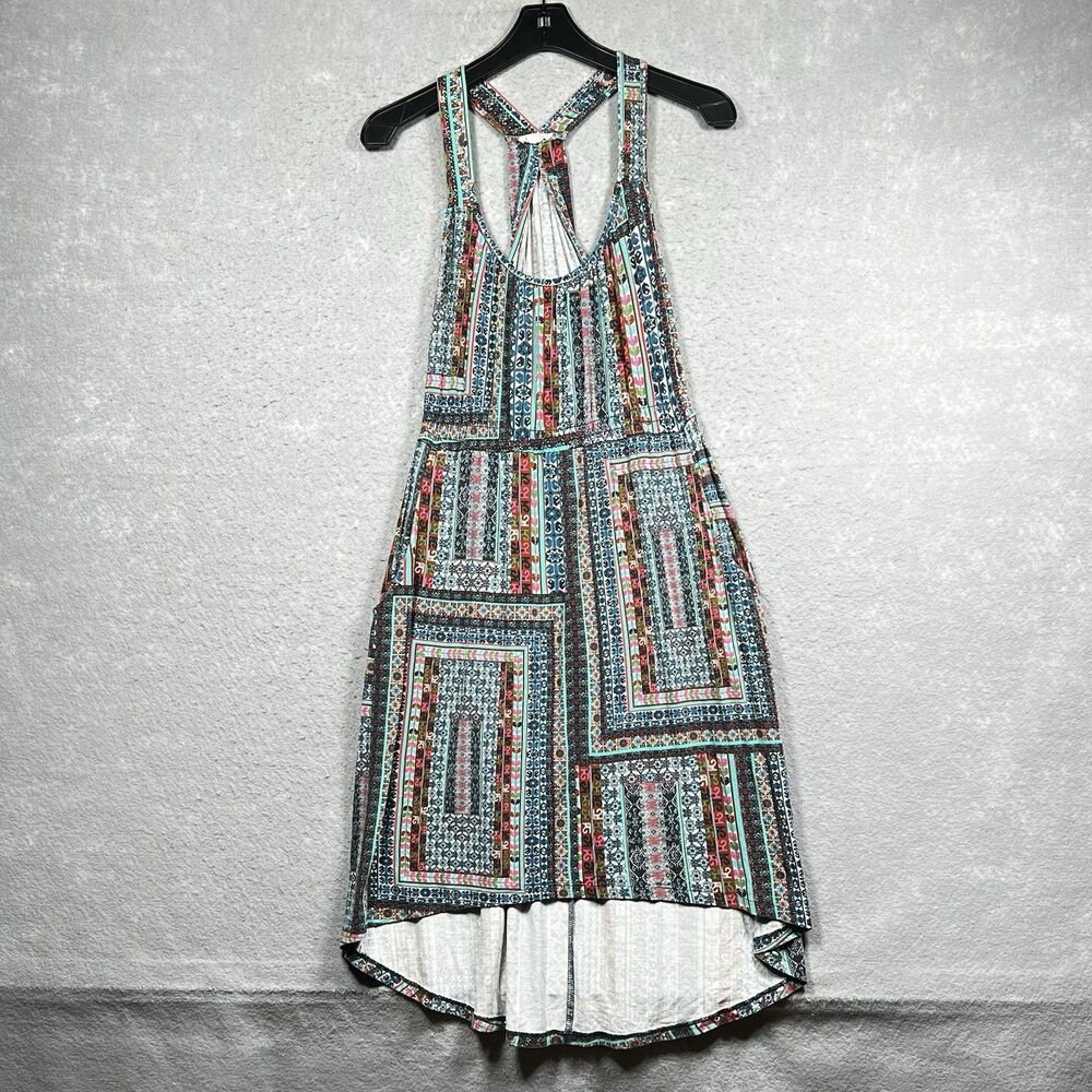 Weston Dress Women’s Size Small Blue Printed Sheath Knee Length Sleeveless Hi Lo